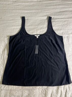 Banana Republic Black Scoop-Neck Tank 100% silk size L